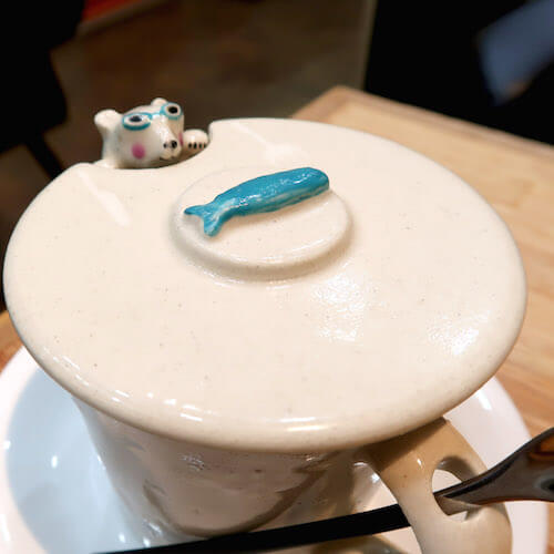 青いクマ かわいいソフトクリーム クマちゃんカフェ 岐阜いただきます